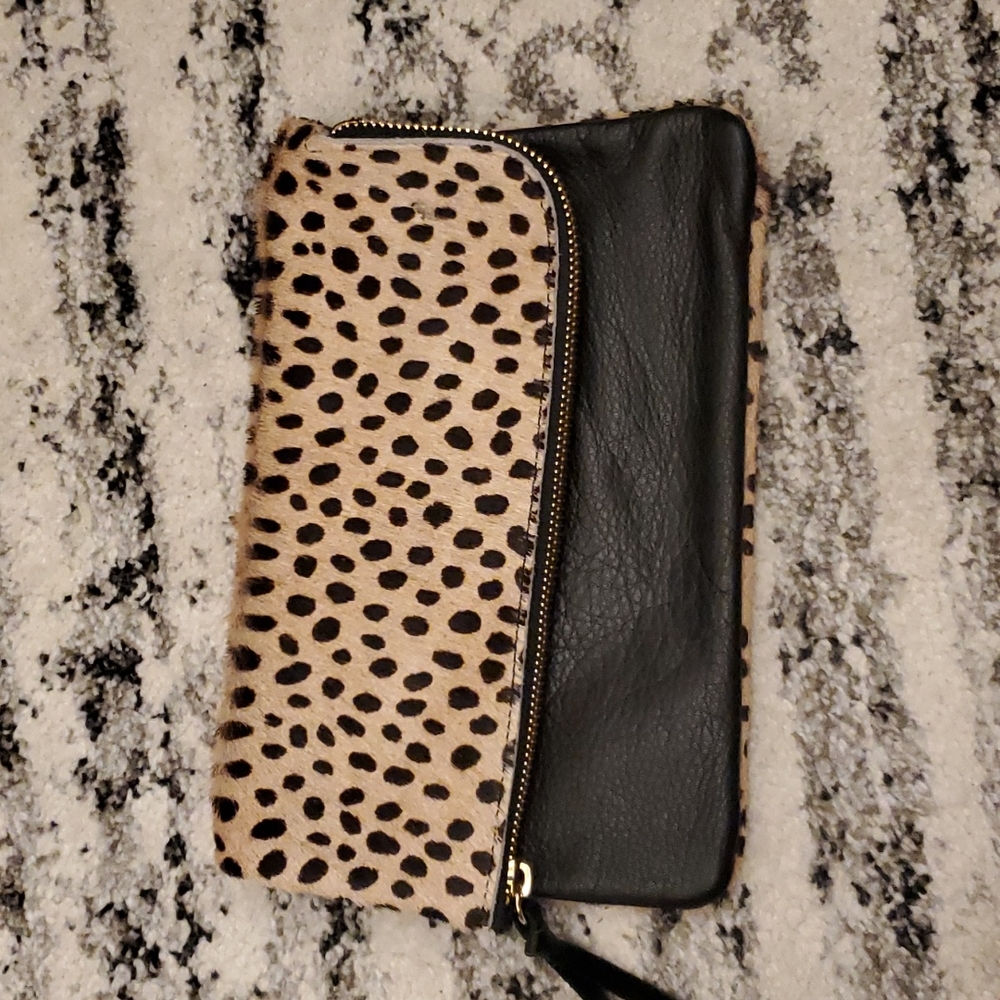 Gorjana pony hair leather clutch pouch